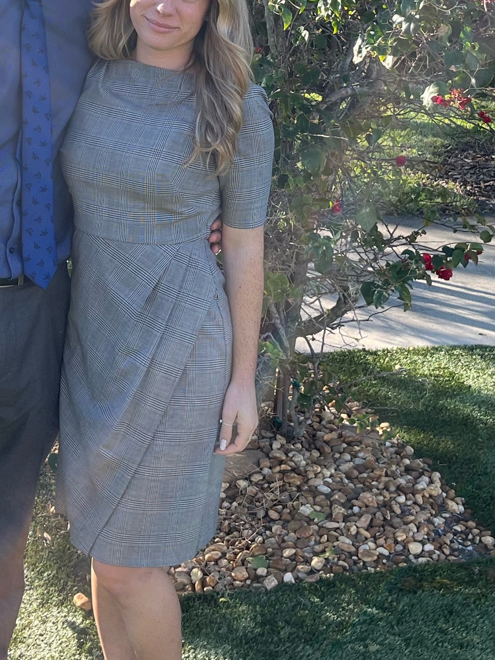 Banana Republic Gray Plaid Sheath Dress -  0